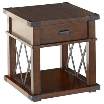 Progressive Furniture Landmark Rectangular End Table in Walnut