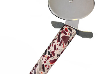 Vetrazzo Pizza Cutter in Ruby Red