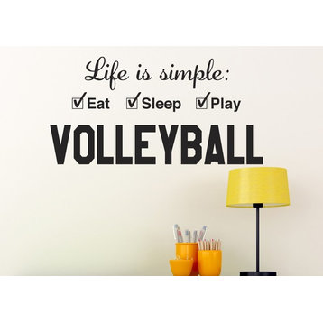 Volleyball Life Wall Decal is Simple Play Wall Decal, 28", Copper Metallic