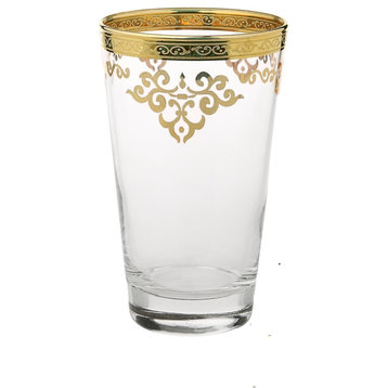 Classic Touch Tumblers With Gold Design, set of 6
