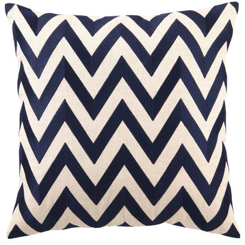 Navy Blue Zig Zag Decorative Pillow