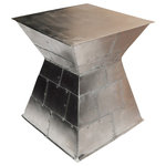 Foreign Affairs Home Decor - Modernist Silver Stool/Accent Table Cape - Silvered metal accent table CAPE in square shape.
