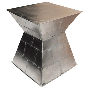 Modernist Silver Stool/Accent Table Cape