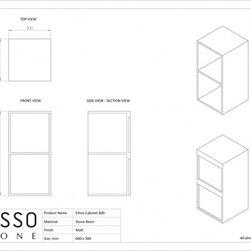 LUSSO STONE ETHOS WALL MOUNTED STONE RESIN STORAGE CABINET 600 - Products