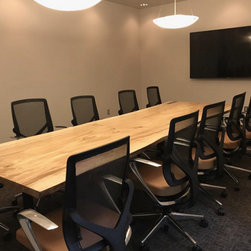 Single Slab Cottonwood Live Edge Table for Conference or Dining Room - Home Office Furniture