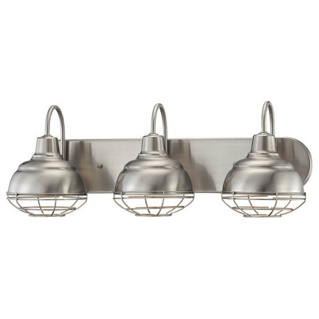 Millennium 5423-SN Three Light Vanity, Satin Nickel Finish