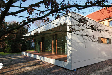 Photo of a modern home design in Hanover.