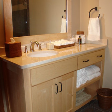 Maple Vanity with Open Storage