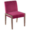 Carmen Chair, Set of 2, White Washed Wood, Crushed Hot Pink Velvet