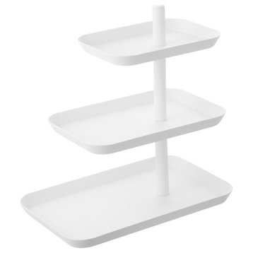 Serving Stand, Steel, White