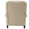 Genuine Leather Cigar Recliner With Nail Head Trim, Beige