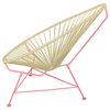 Acapulco Indoor/Outdoor Handmade Lounge Chair New Frame Colors, Ivory Weave, Coral Frame