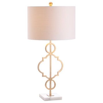 July 31" Metal Table Lamp, Gold Leaf
