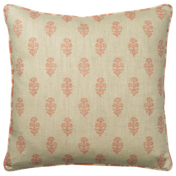 Indian Floral Cushion, Andrew Martin Buttercup, Orange
