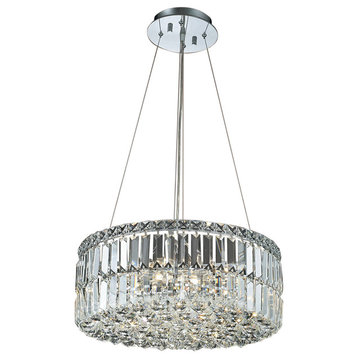ibiza Design 12 Light 20" Chrome Chandelier With Clear European Crystals