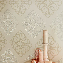 Mikhaila Grey Medallion - Wallpaper