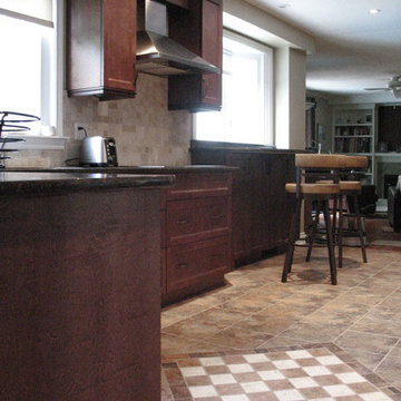 Utilizing an existing tile floor