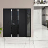 Exterior Entry Steel Double Doors /Cynex 6777 Black /72+16x80 Left Inswing