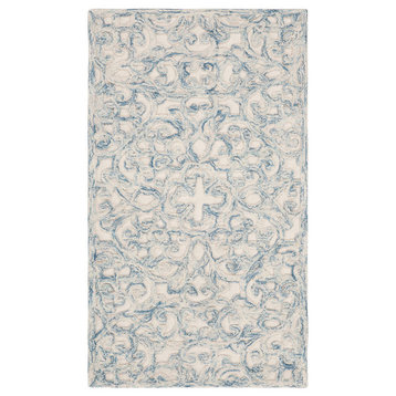 Safavieh Trace Collection TRC103 Rug, Blue/Ivory, 2'3" X 4'