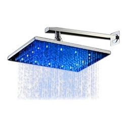 10" Solid Brass Square Color Changing LED Rain Shower Head - Showerheads And Body Sprays