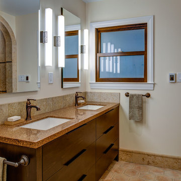 Oakland mediterranean Master Bathroom w/ Modern Touches