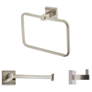 Italia Capri Series 3 Piece Bathroom Accessory Set in Brushed Nickel
