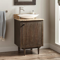 24" OSA TEAK VESSEL SINK VANITY - RUSTIC BROWN - Products