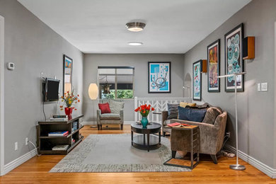 Living room - contemporary living room idea in Denver