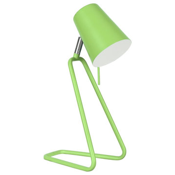 40103-2, 13 1/2" High Modern Metal Desk Lamp, Apple Green Finish