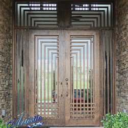 Escher - Iron & Glass Front Entry Door - Front Doors