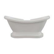 68" Acrylic Double Ended Slipper Pedestal Tub, 7" Holes
