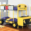 School Bus Design Twin Size Bunk Bed With Front Table and Storage