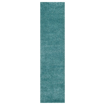 Safavieh Milan Shag Collection SG180 Rug, Aqua Blue, 2' X 6'