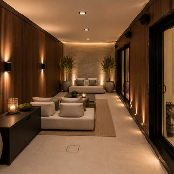Modern Walkout Lounge with Custom Millwork