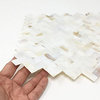 Mother of Pearl Oyster White Natural Sea Shell Seamless Herringbone Tile