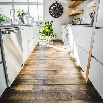 Warm Industrial with Natural Wood Kitchen