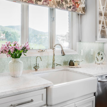 Farmhouse sink and Polished Nickel Fixtures