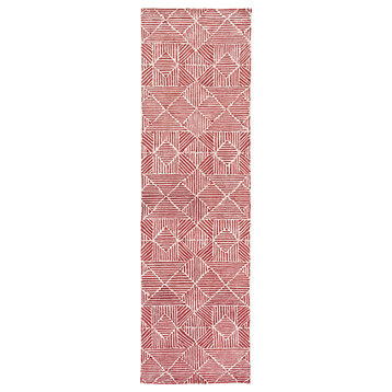 Safavieh Abstract Collection, ABT763 Rug, Red/Ivory, 2'3"x8'