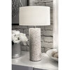 Concreate and Marble Cotton Shade Concrete Finish Inline Switch Table Lamp, 20"
