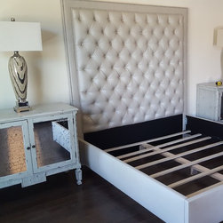 king size Diamond tufted headboard with bed frame - Headboards