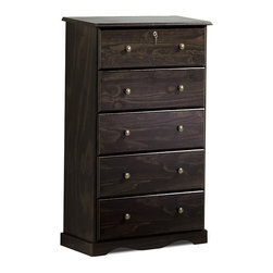 5 Super Jumbo Drawers Chest with One Lock - Dressers