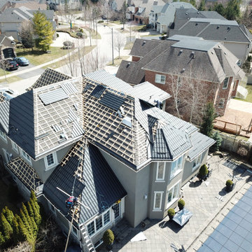 Metal roof in Black Monterrey Style in Mississauga