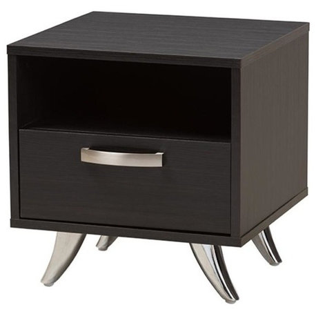 Warwick Modern Espresso Brown Wood End Table