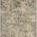 KAS - KAS Indulge 0805 Elegance Vintage/Distressed Rug, Sand/Blue, 8'6"x11'6" - Experience the luxury of our Indulge Collection. Indulge rugs are beautifully hand-loomed of unique tonal and watercolor patterns, making them a striking focal point for your room. Exclusively made in India from viscose, Indulge has random-cut elements and printed techniques with a low 1/4" pile height.