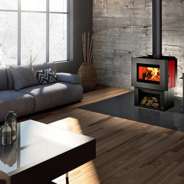Soho wood stove - red