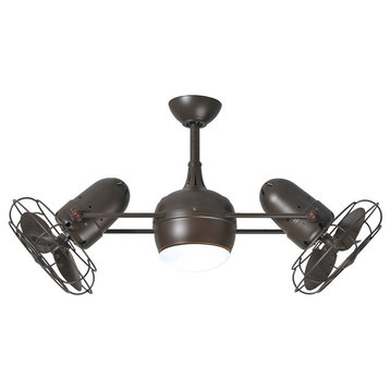 Dagny Rotational Ceiling Fan, Integrated LED, Textured Bronze, Metal Blades