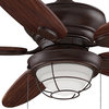 Kaya Rust 52-Inch Fluorescent Outdoor Ceiling Fan with Cherry Bronze Blades and
