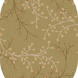Athena Hand Tufted Oval Rug in Olive - Area Rugs
