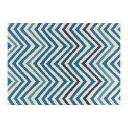 Tapis IKAT SEA coloris bleu - Rugs