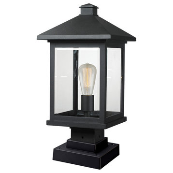 Portland Collection 1 Light Outdoor Pier Mount Light in Black Finish